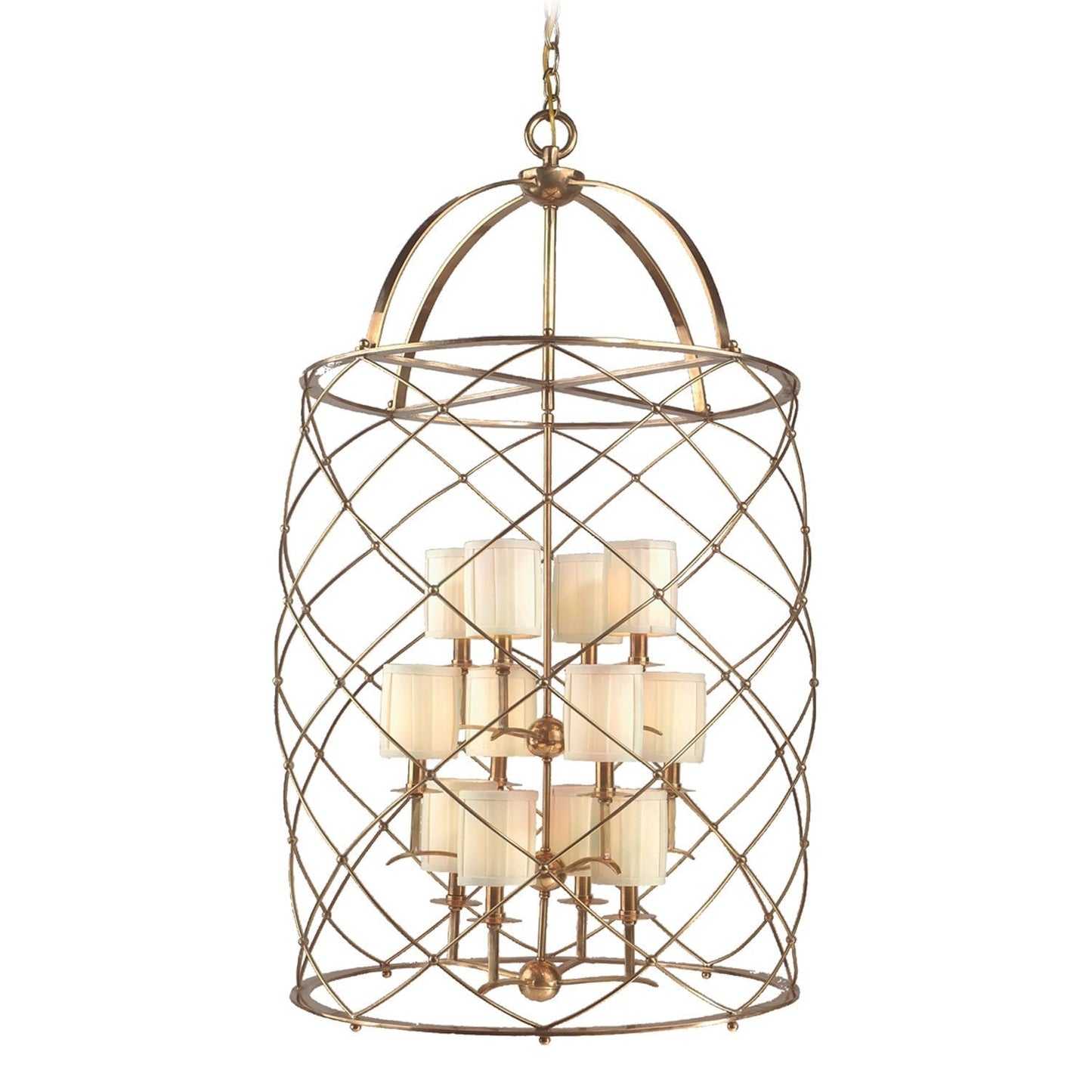 Brass Twelve-Light Chandelier