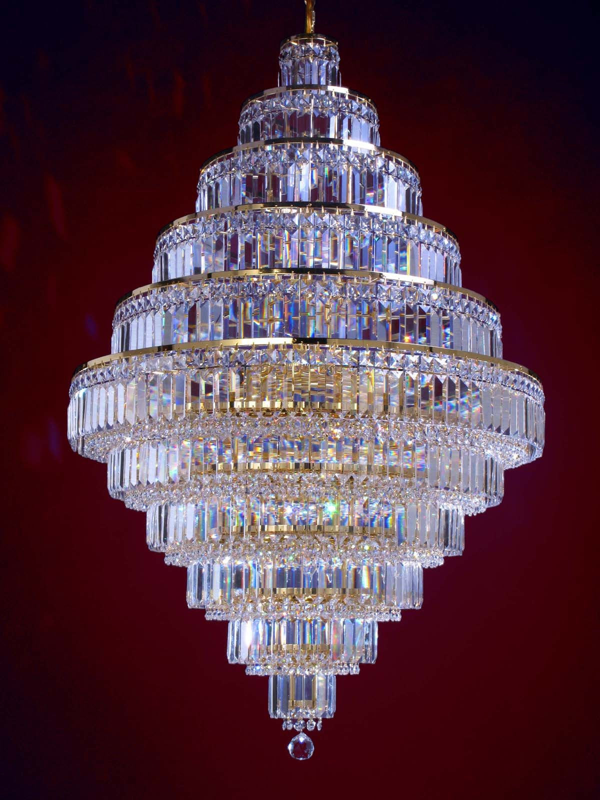 Entryway chandelier / foyer chandelier in gold plated finish