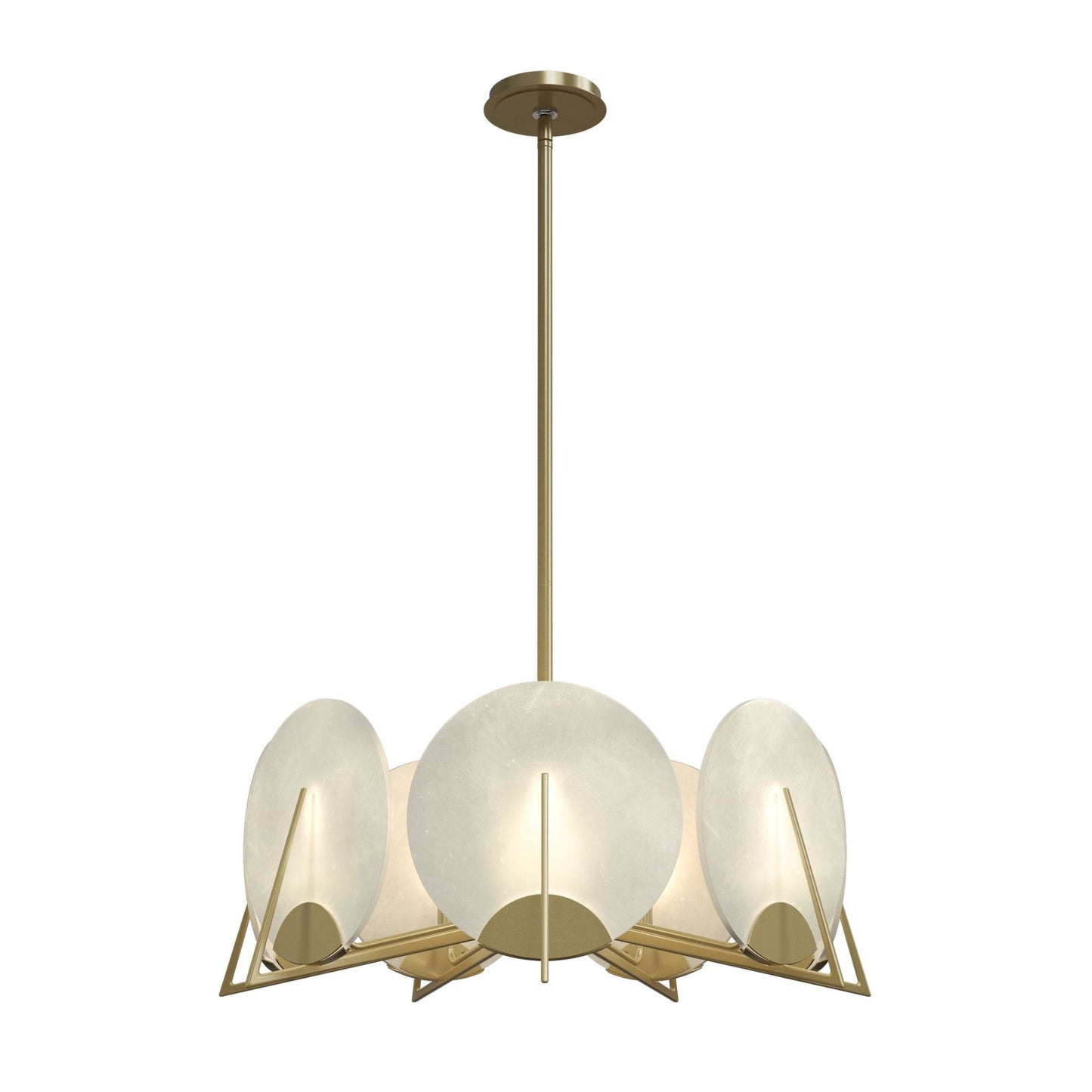 Callisto 7-Light Pendant 7-Light Alabaster in Modern Brass