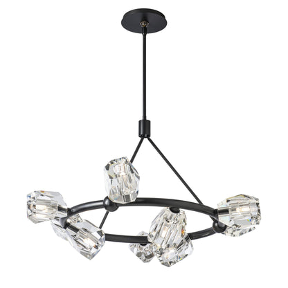 Gatsby 9-Light Ring Pendant 9-Light Crystal in Black
