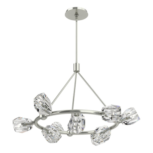 Gatsby 9-Light Ring Pendant 9-Light Crystal in Sterling