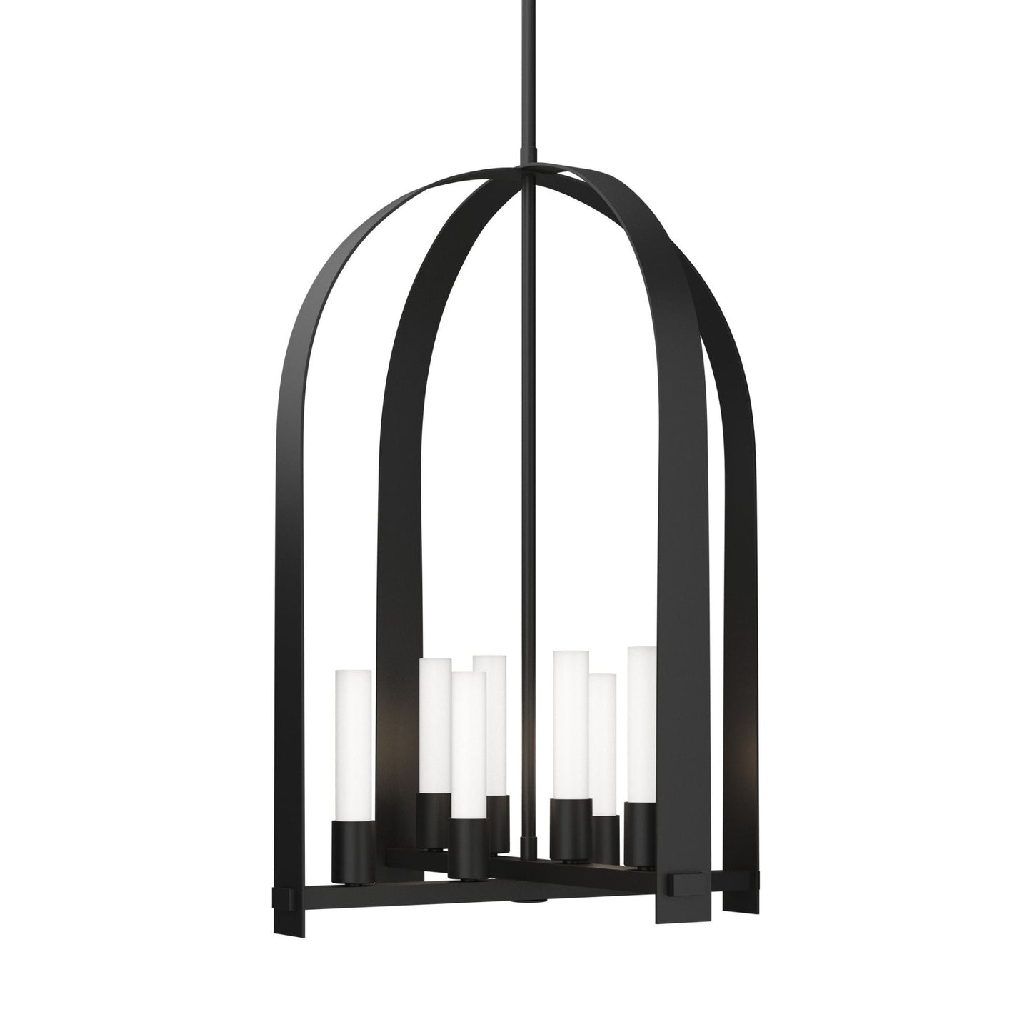 Triomphe 8-Light Pendant 8-Light Frosted Glass (FD) in Black