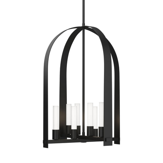 Triomphe 8-Light Pendant 8-Light Frosted Glass (FD) in Black