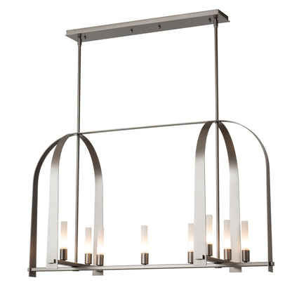 Triomphe 9-Light Linear Pendant 9-Light Frosted Glass (FD) in Dark Smoke