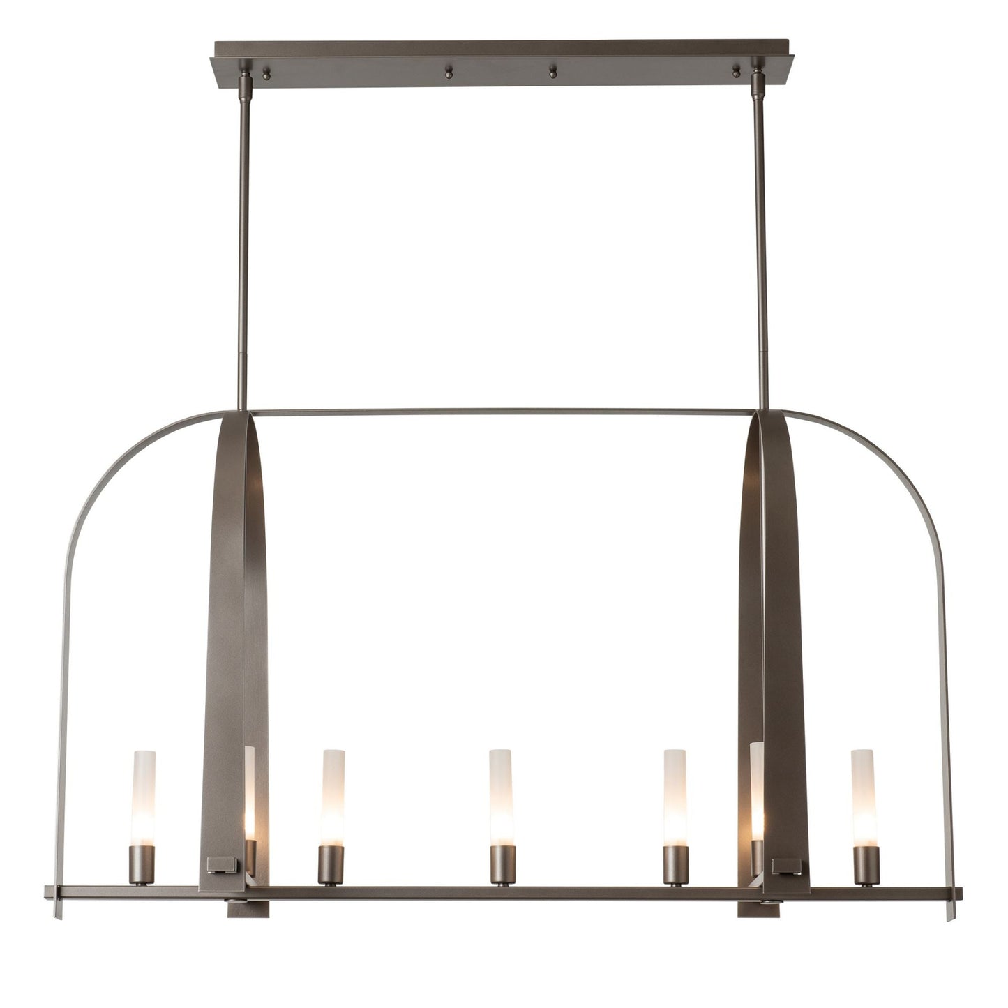 Triomphe 9-Light Linear Pendant 9-Light Frosted Glass (FD) in Dark Smoke