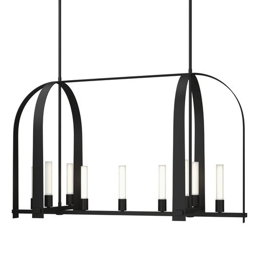 Triomphe 9-Light Linear Pendant 9-Light Frosted Glass (FD) in Black