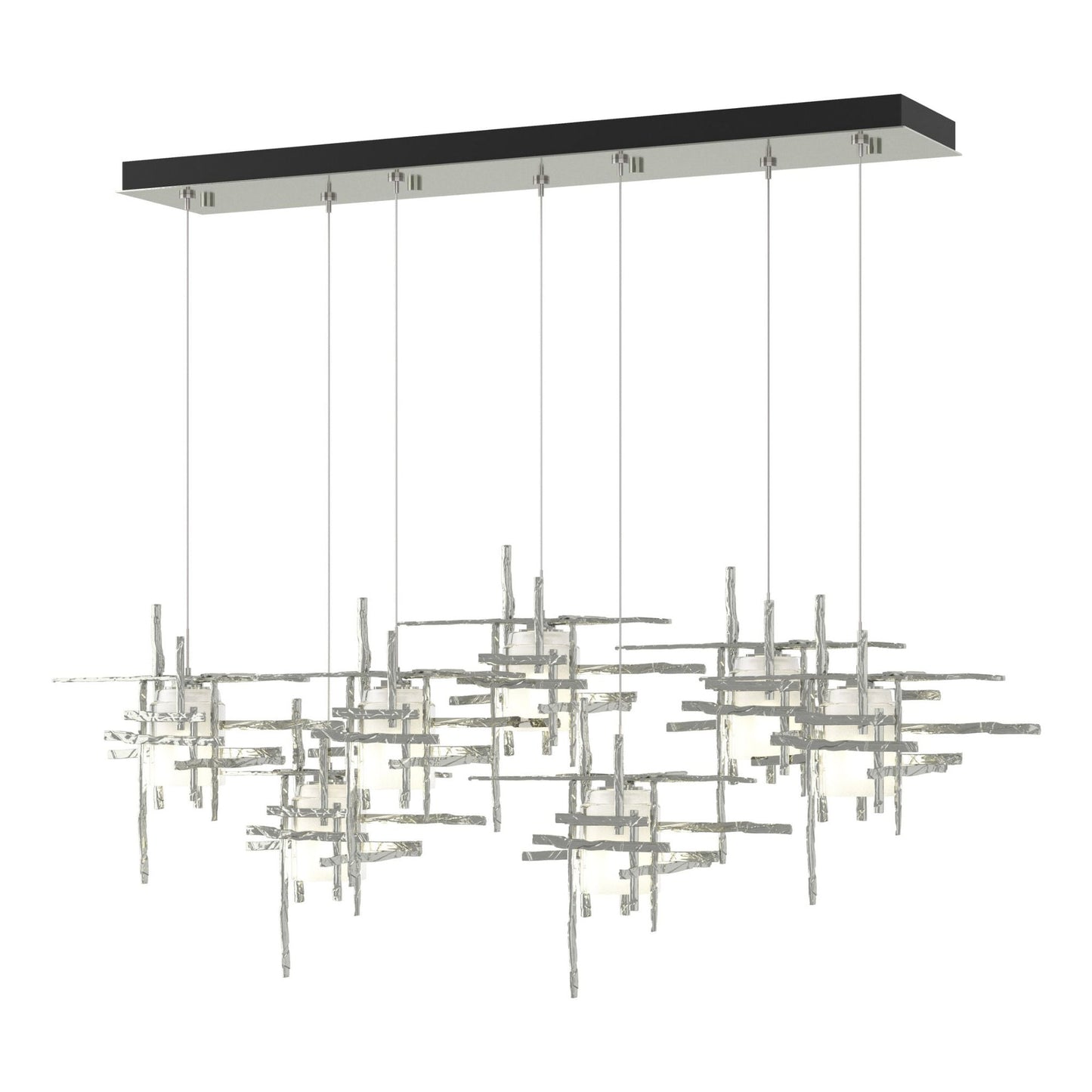 Tura 7-Light Frosted Glass Pendant 7-Light Cast Glass (YC) in Sterling
