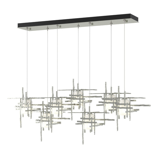 Tura 7-Light Frosted Glass Pendant 7-Light Cast Glass (YC) in Sterling