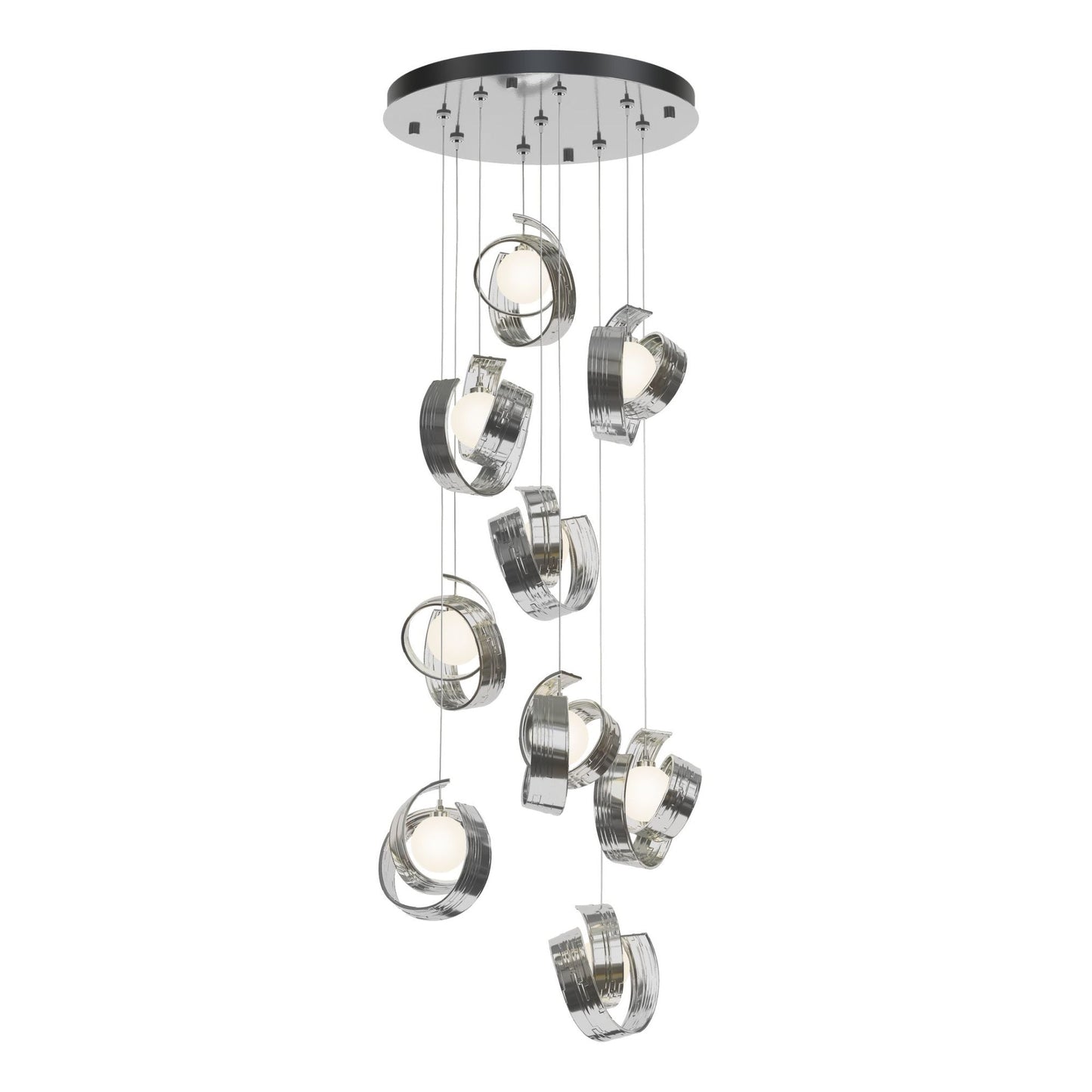 Riza 9-Light Pendant 9-Light Opal Glass (GG) in Sterling