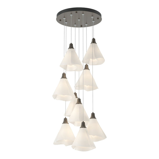 Mobius 9-Light Pendant 9-Light Spun Frost (SH) in Dark Smoke