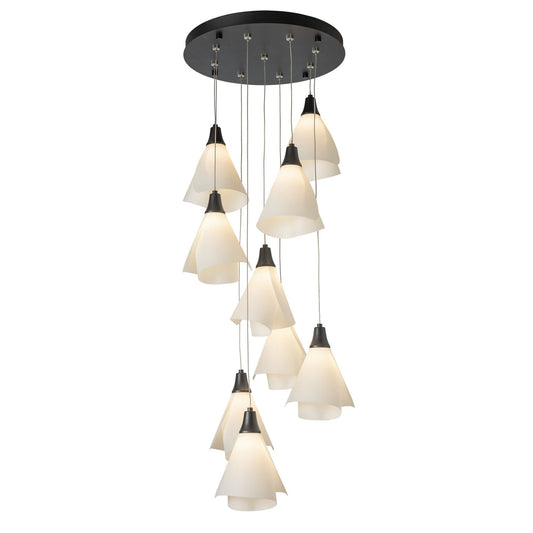 Mobius 9-Light Pendant 9-Light Spun Frost (SH) in Black