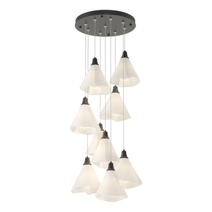 Mobius 9-Light Pendant 9-Light Spun Frost (SH) in Black