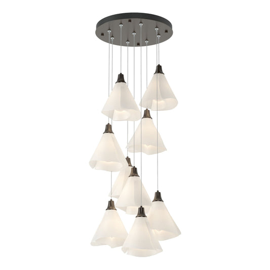 Mobius 9-Light Pendant 9-Light Spun Frost (SH) in Oil Rubbed Bronze