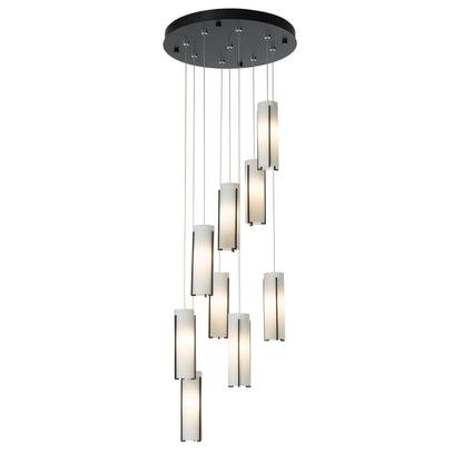 Exos Glass 9-Light Pendant 9-Light Opal Glass (GG) in Black