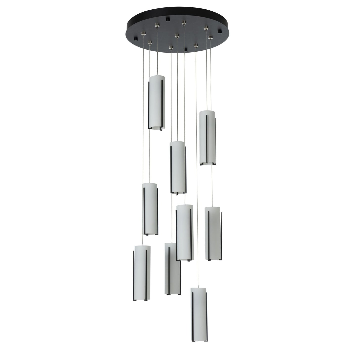 Exos Glass 9-Light Pendant 9-Light Opal Glass (GG) in Black