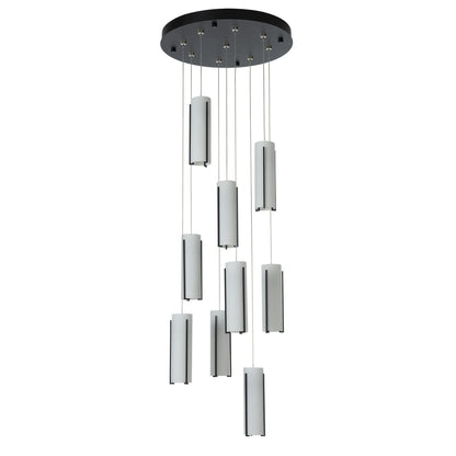 Exos Glass 9-Light Pendant 9-Light Opal Glass (GG) in Black