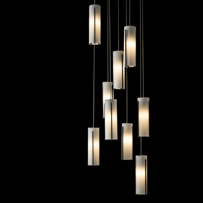 Exos Glass 9-Light Pendant 9-Light Opal Glass (GG) in Black