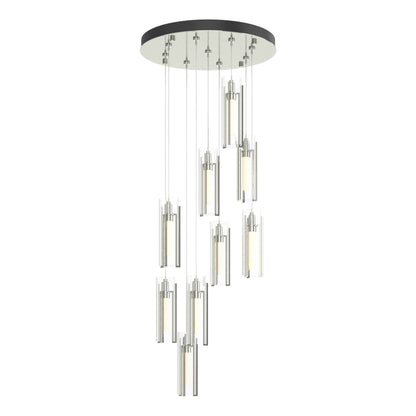 Exos Glass 9-Light Pendant 9-Light Clear Glass (ZM) in Sterling
