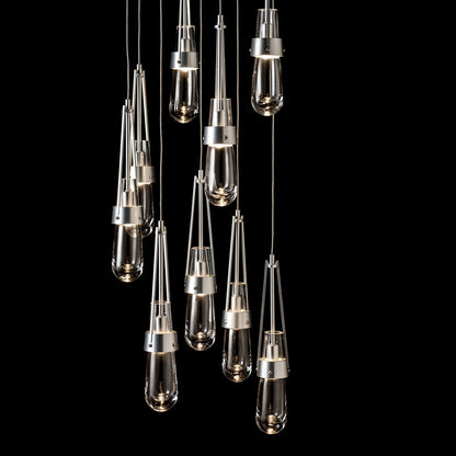 Link 9-Light Clear Glass Pendant 9-Light Clear Glass (ZM) in Sterling