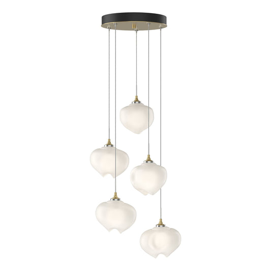 Ume 5-Light Pendant 5-Light Frosted Glass (FD) in Modern Brass