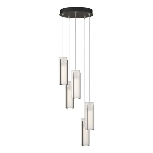 Exos Glass 5-Light Pendant 5-Light Opal Glass (GG) in Dark Smoke