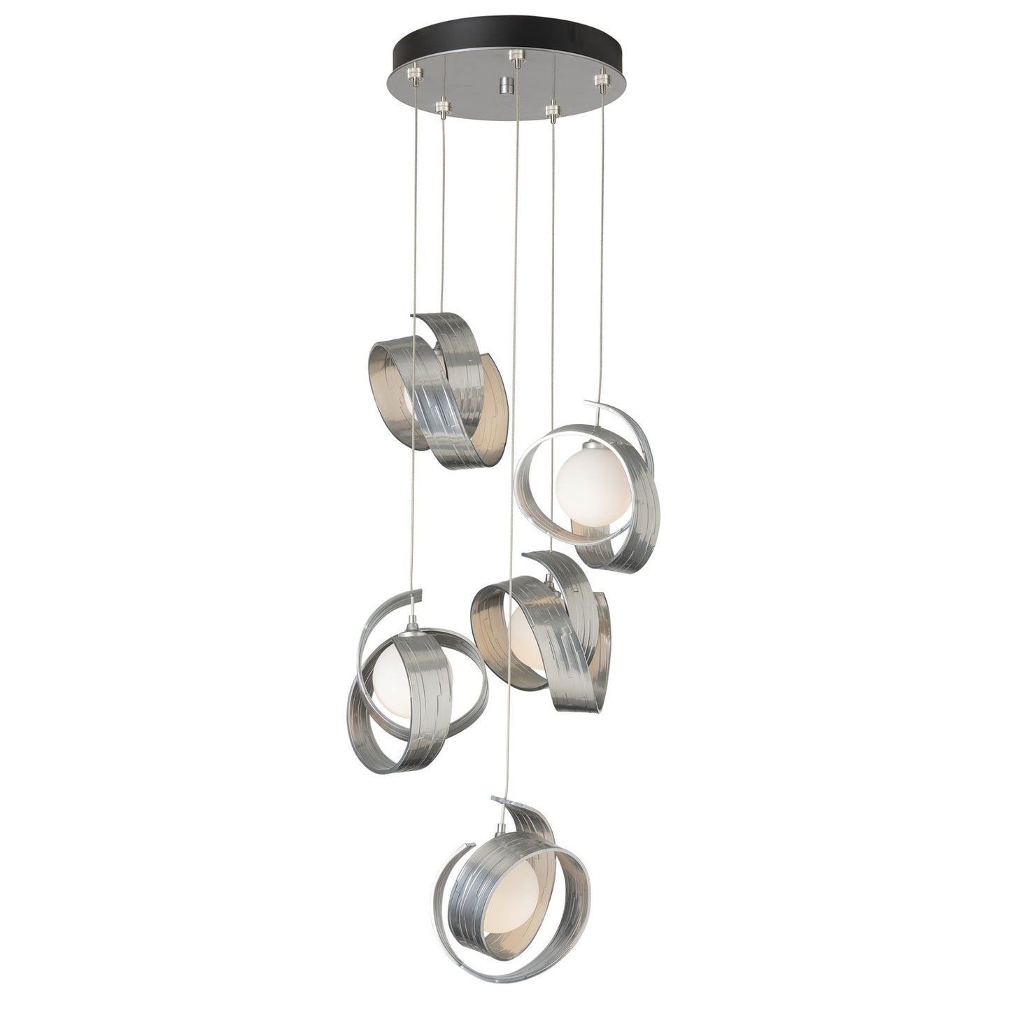 Riza 5-Light Pendant 5-Light Opal Glass (GG) in Sterling