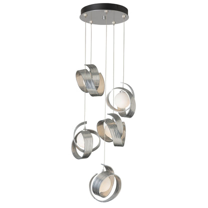 Riza 5-Light Pendant 5-Light Opal Glass (GG) in Sterling