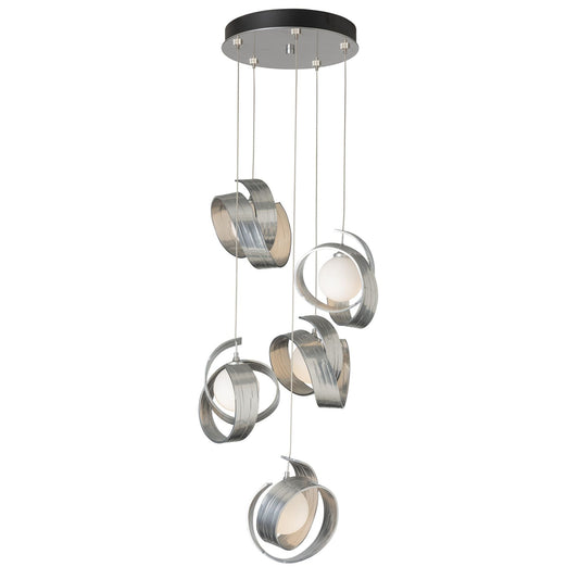 Riza 5-Light Pendant 5-Light Opal Glass (GG) in Sterling