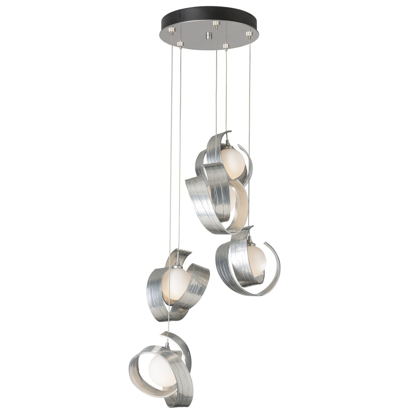 Riza 5-Light Pendant 5-Light Opal Glass (GG) in Sterling