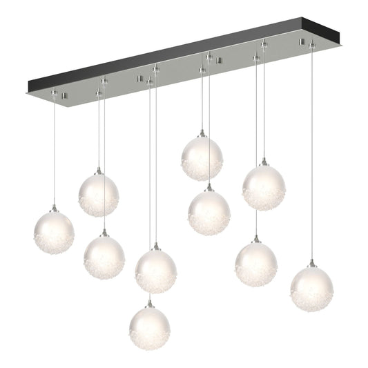 Fritz Globe 10-Light Pendant 10-Light Frosted Glass (FD) in Sterling