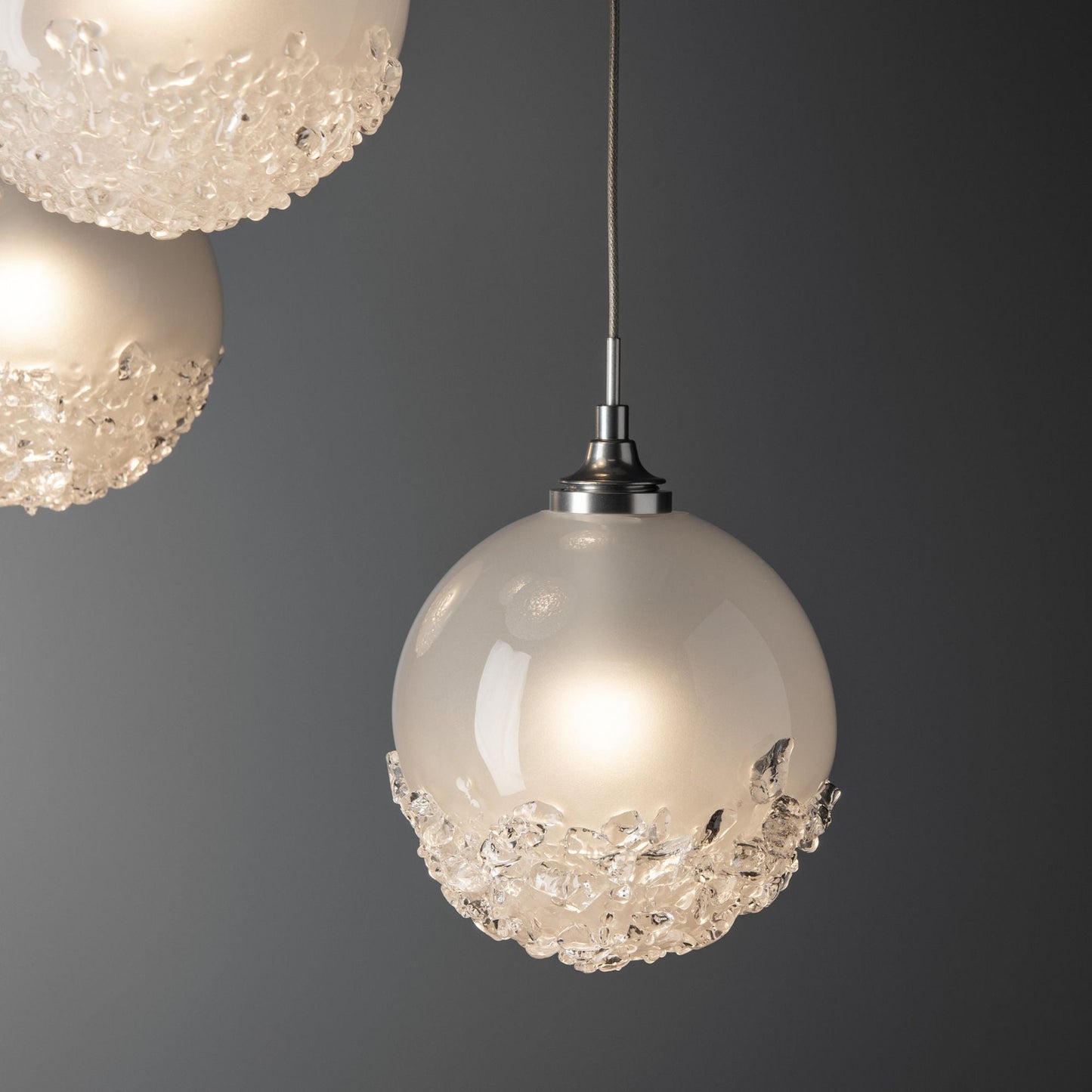 Fritz Globe 5-Light Pendant 5-Light Frosted Glass (FD) in Sterling