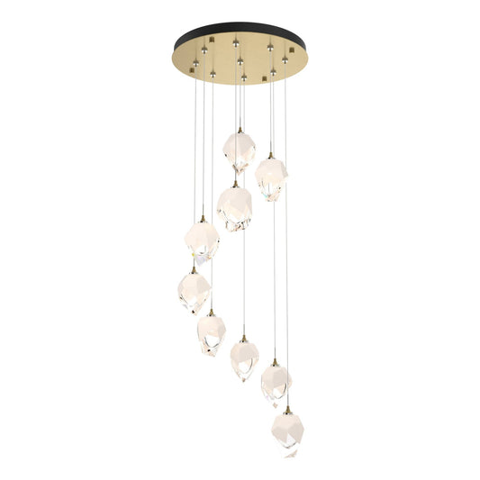 Chrysalis 9-Light Small Crystal Pendant 9-Light White Crystal (WP) in Modern Brass