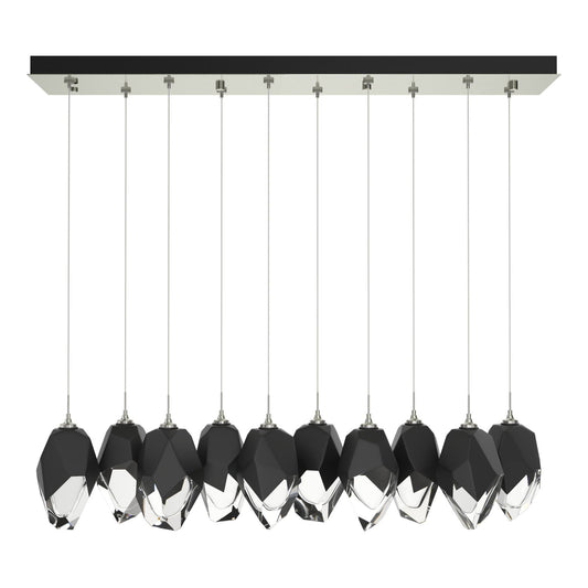 Chrysalis 10-Light Large Crystal Pendant 10-Light Black Crystal (BP) in Sterling