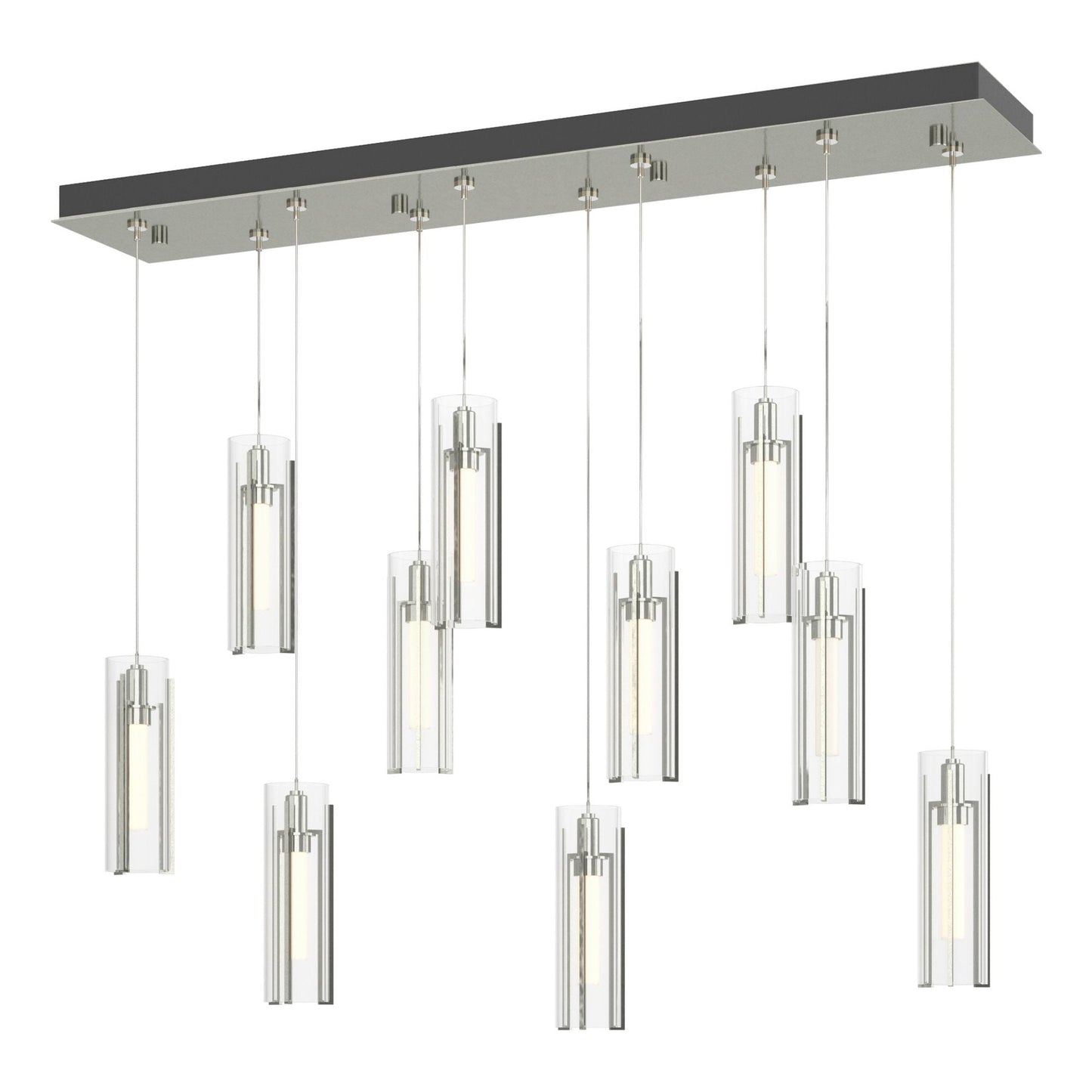 Exos Glass 10-Light Pendant 10-Light Clear Glass (ZM) in Sterling