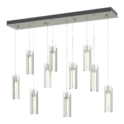 Exos Glass 10-Light Pendant 10-Light Clear Glass (ZM) in Sterling