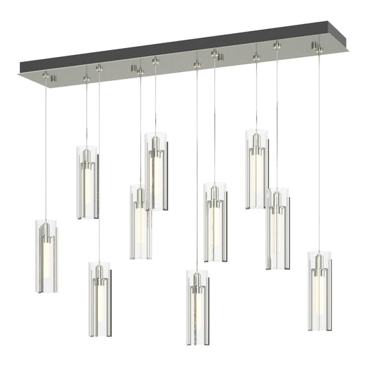 Exos Glass 10-Light Pendant 10-Light Clear Glass (ZM) in Sterling