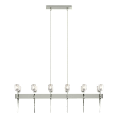 Echo 12-Light Linear Pendant 12-Light Cast Glass (YC) in Sterling