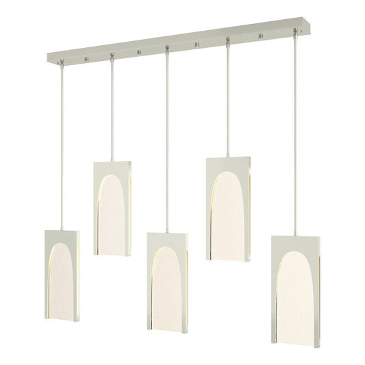 Cypress 5-Light Pendant LED Seeded Clear Glass (II) in Sterling