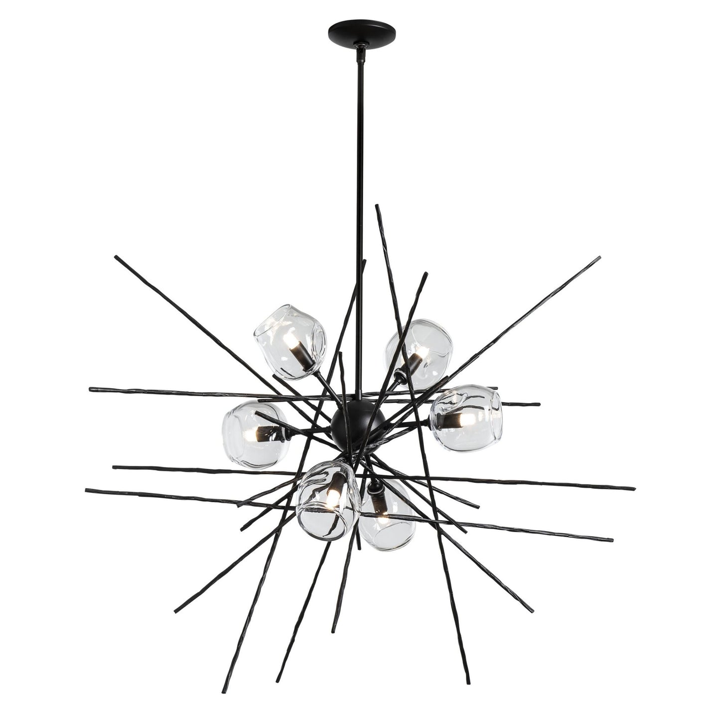 Griffin Starburst Pendant 6-Light Clear Glass (ZM) in Black