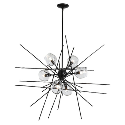 Griffin Starburst Pendant 6-Light Clear Glass (ZM) in Black