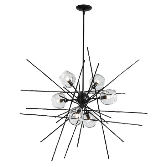 Griffin Starburst Pendant 6-Light Clear Glass (ZM) in Black