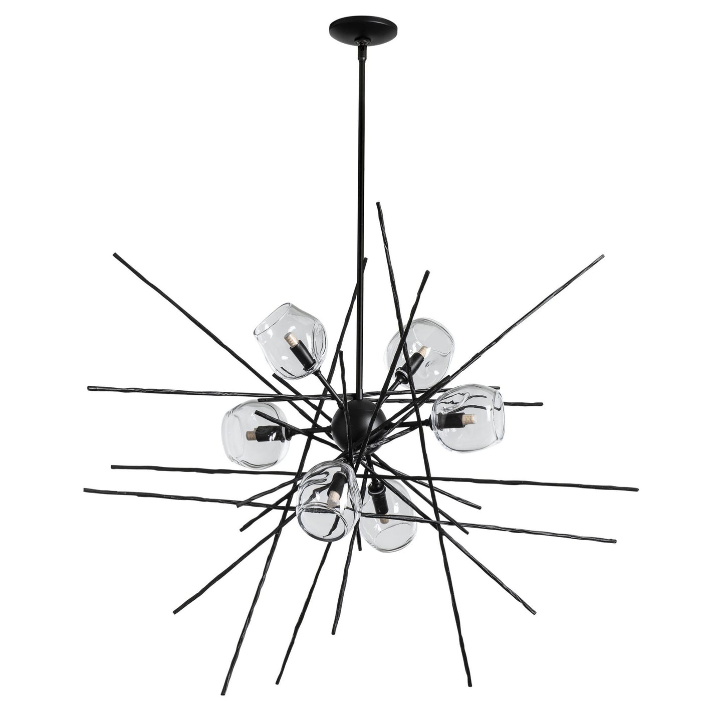 Griffin Starburst Pendant 6-Light Clear Glass (ZM) in Black