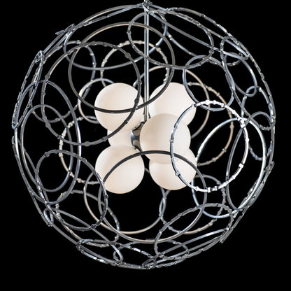 Olympus Orb Pendant 6-Light Opal Glass (GG) in Sterling