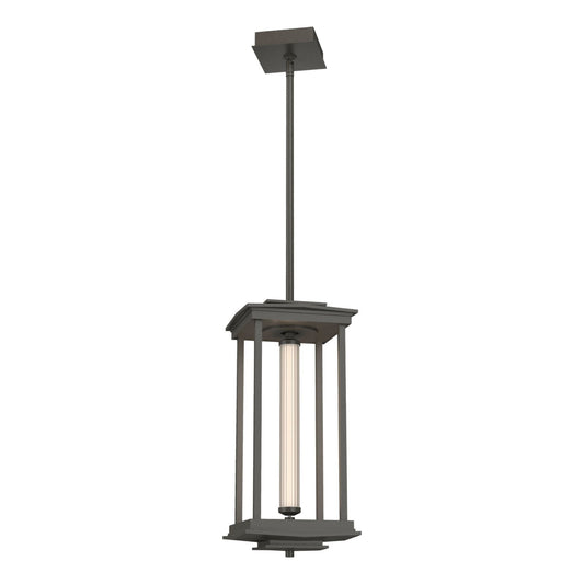 Athena 1-Light Medium LED Lantern LED Clear Glass (ZM) in Dark Smoke
