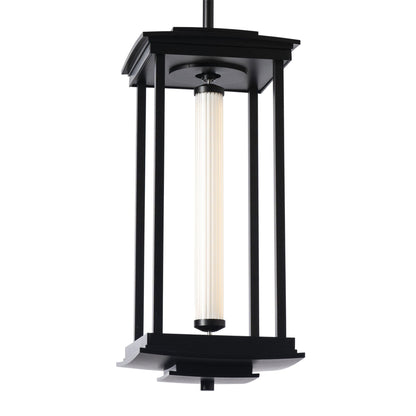 Athena 1-Light Medium LED Lantern LED Clear Glass (ZM) in Black