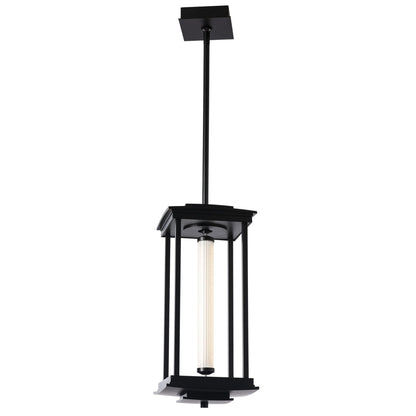Athena 1-Light Medium LED Lantern LED Clear Glass (ZM) in Black