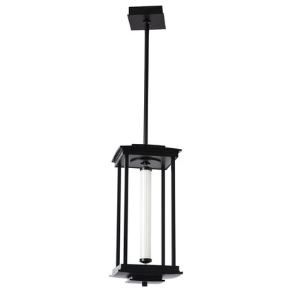 Athena 1-Light Medium LED Lantern LED Clear Glass (ZM) in Black
