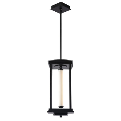 Athena 1-Light Medium LED Lantern LED Clear Glass (ZM) in Black
