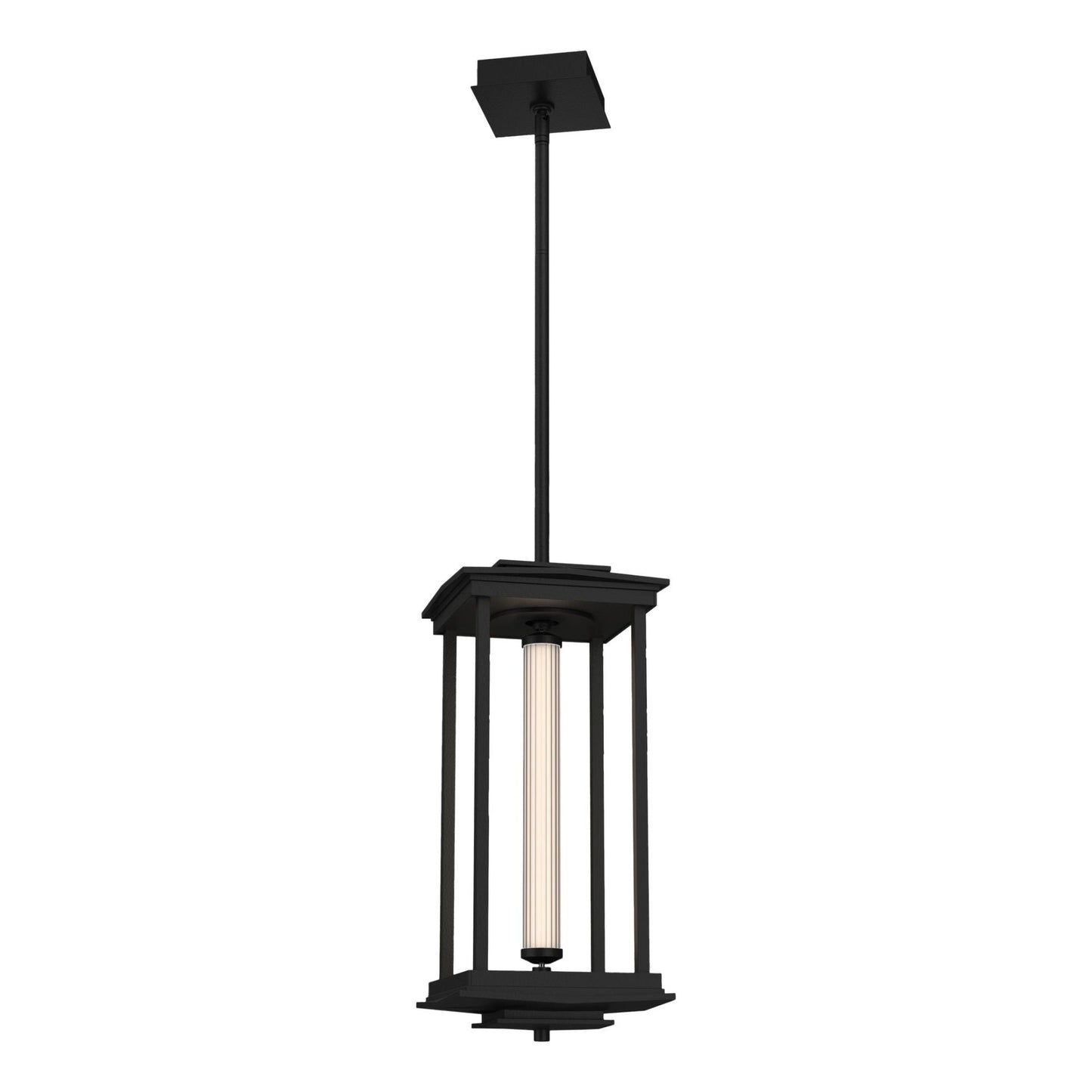 Athena 1-Light Medium LED Lantern LED Clear Glass (ZM) in Black