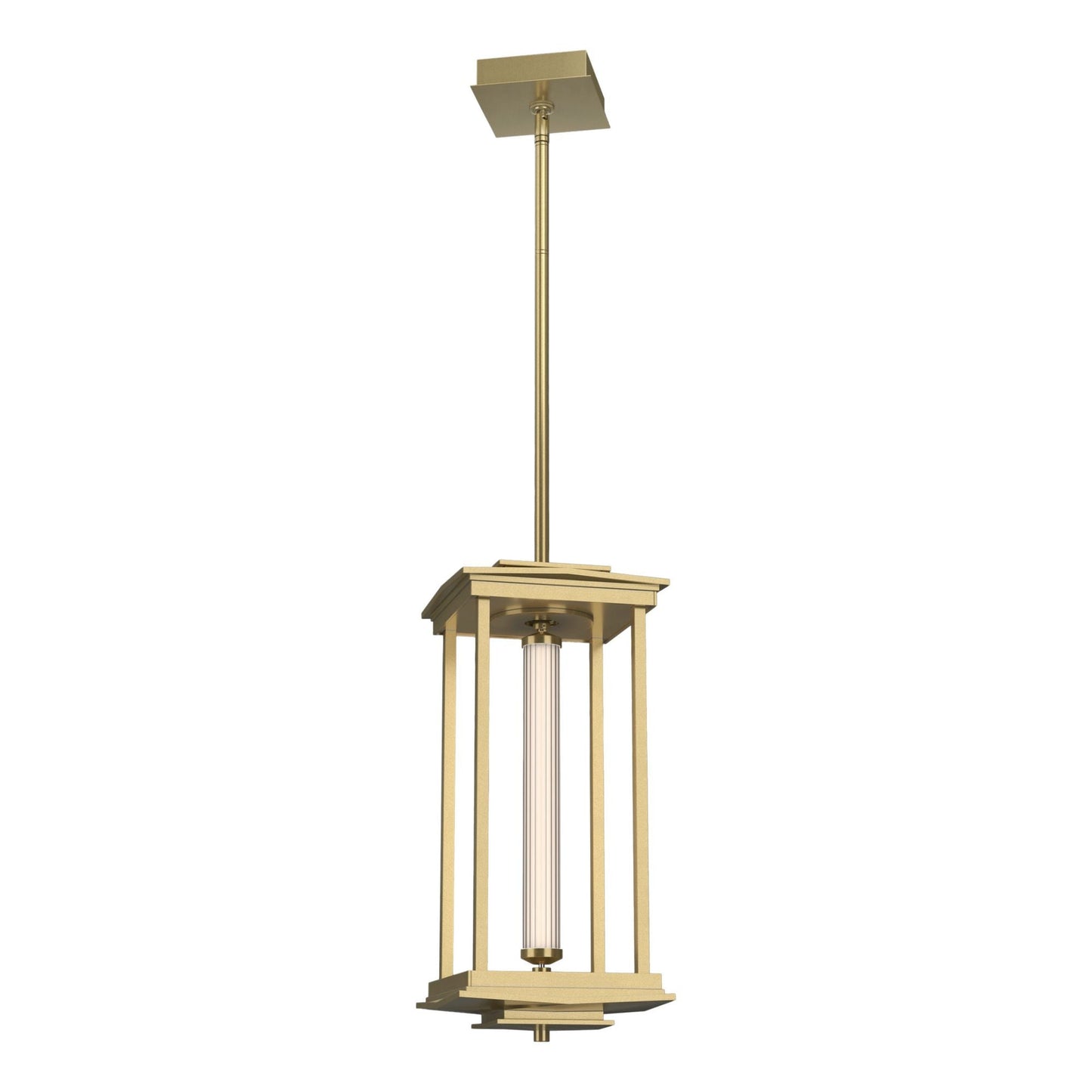 Athena 1-Light Medium LED Lantern LED Clear Glass (ZM) in Modern Brass